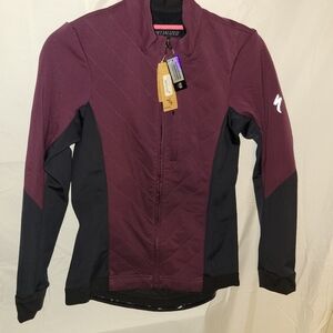 Womens medium winter Cycling Jacket windproof fleece lined road mtn gravel